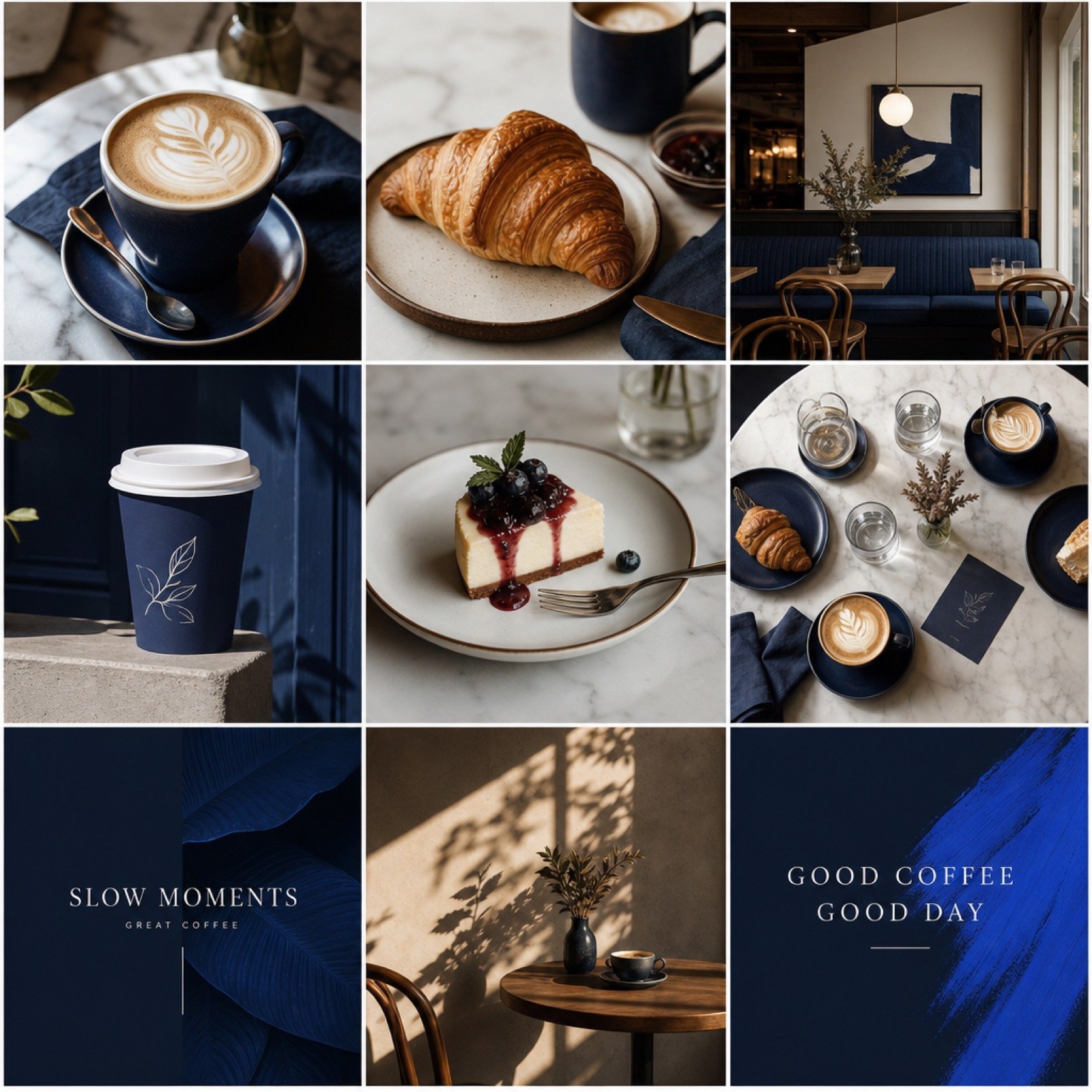 Sample café Instagram grid concept